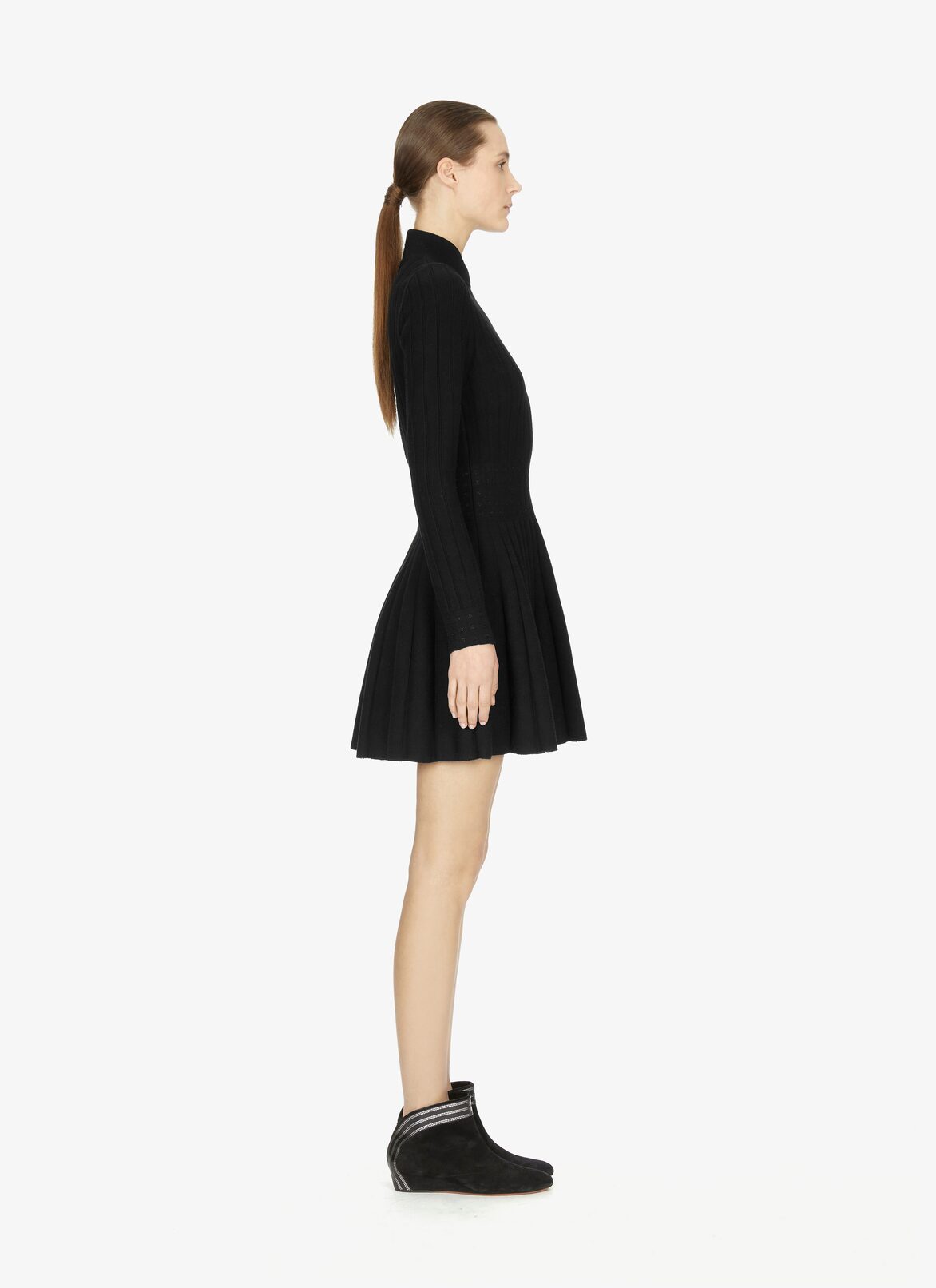 Stretch Wool Sweater Dress ALAÏA BLACK STRETCH WOOL SWEATER DRESS